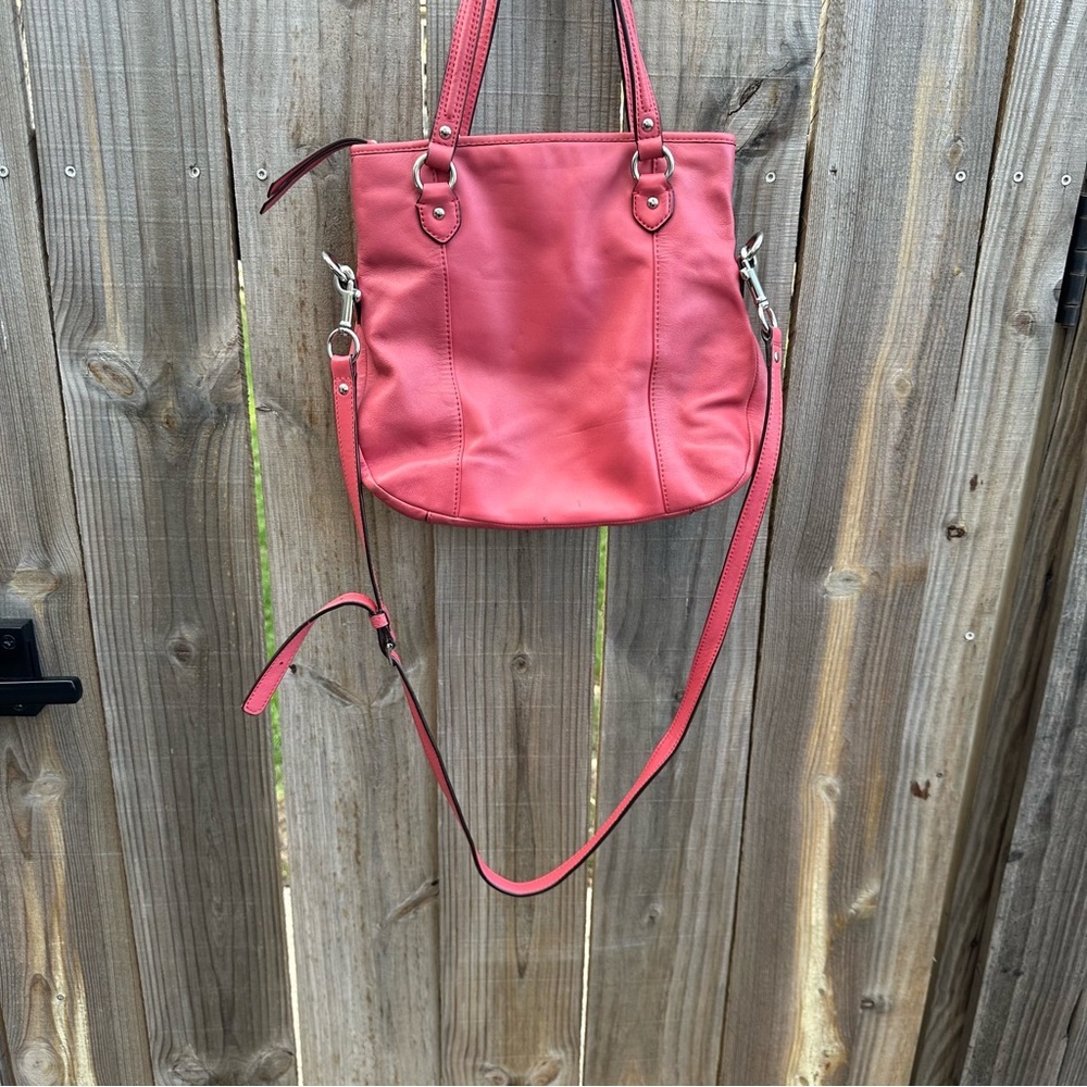 COACH DAISY LEATHER MIA F23901 SILVER/CORAL - Picture 10 of 16